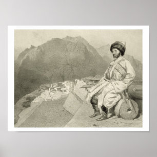 View of Ghimri and Portrait of Hadji-Mourad, plate ポスター