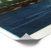 View of Lake Cobbosseecontee Light house at Night ポスター (角)