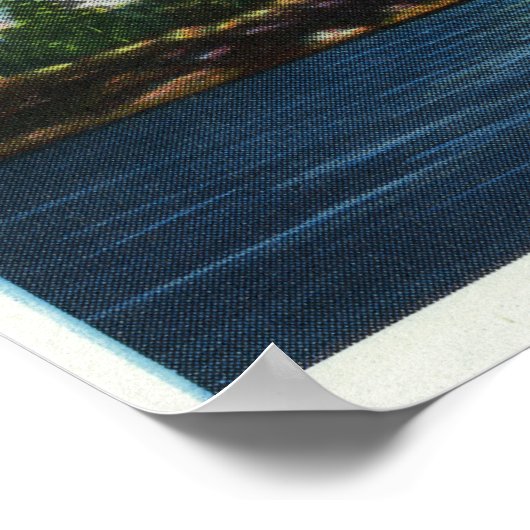 View of Lake Cobbosseecontee Light house at Night ポスター (角)