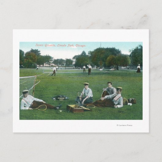 View of Lincoln Park Tennis Groundsシカゴ, IL ポストカード (正面)