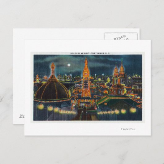 View of Luna Park at Night ポストカード (正面/裏面)