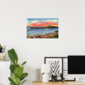 View of Nubble Island and the Lighthouse ポスター (ホームオフィス)