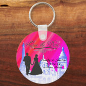 VIEW OF PARIS, FRANCEでDATEキーチェーンを保存 キーホルダー (正面)