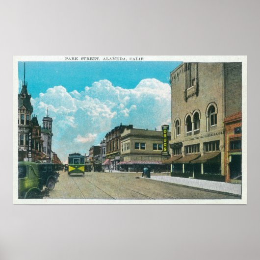 View of Park Streetアラメダ， CA 2 ポスター (正面)