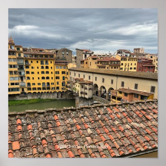 View of Ponte Vecchio, Florence Italy Poster ポスター (正面)