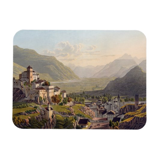 View of Sion, イラストレーションfrom 'Voyage Pittoresqu マグネット (横)