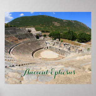 View of the ancient amphitheatre in Ephesus-turkey ポスター