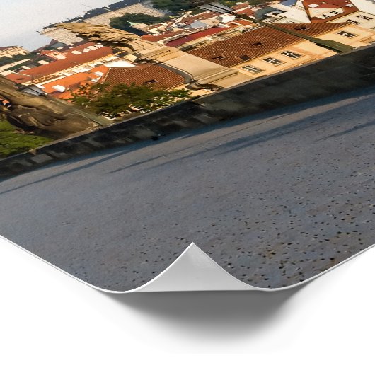 View of the Castle from Charles bridge in Prague ポスター (角)