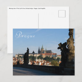 View of the Castle from Charles bridge in Prague ポストカード
