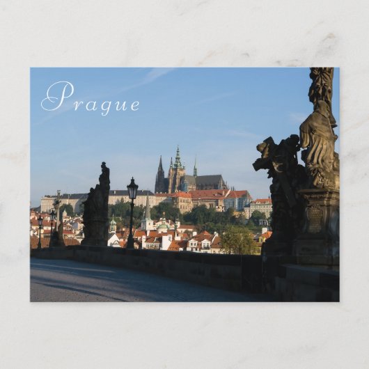 View of the Castle from Charles bridge in Prague ポストカード (正面)
