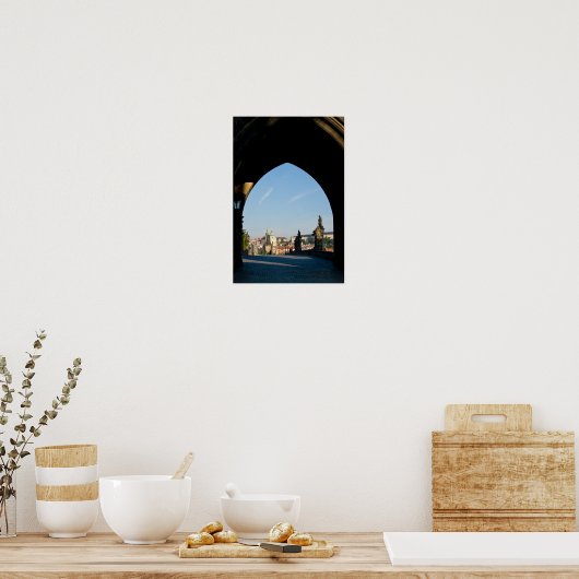 View of the Charles bridge in Prague ポスター (キッチン)