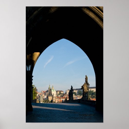 View of the Charles bridge in Prague ポスター (正面)