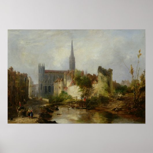 View of the Church of St. Peter, Caen, 1841 ポスター (正面)