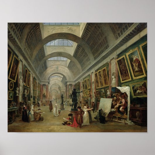View of the Grand Gallery of the Louvre, 1796 ポスター (正面)