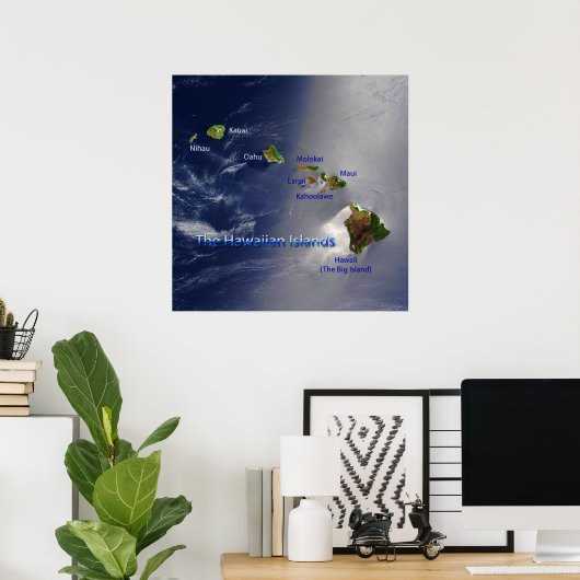 View of the Hawaiian Islands ポスター (ホームオフィス)