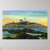 View of the Nubble Lighthouse at York Beach ポスター (正面)
