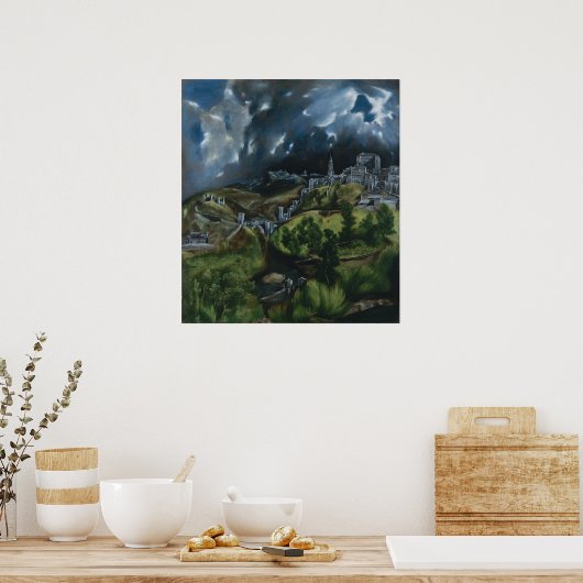 View of Toledo by El Greco ポスター (キッチン)