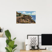 View of Union Bluffs Rocks and Surf at York ポスター (ホームオフィス)