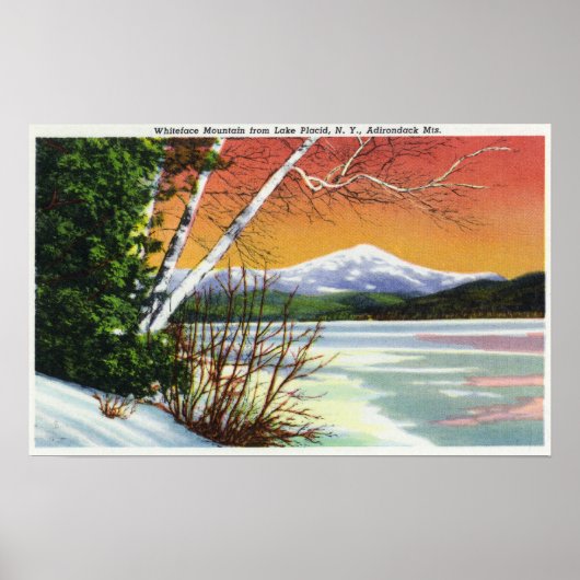 View of Whiteface Mountain from the Lake in ポスター (正面)