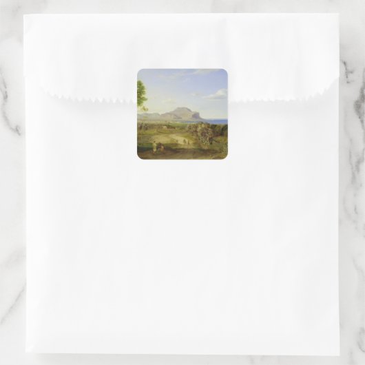 View over Palermo, 1828 スクエアシール (バッグ)