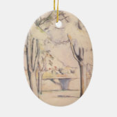 View Thru the Trees by Paulセザンヌ、ヴィンテージアート セラミックオーナメント (裏面)