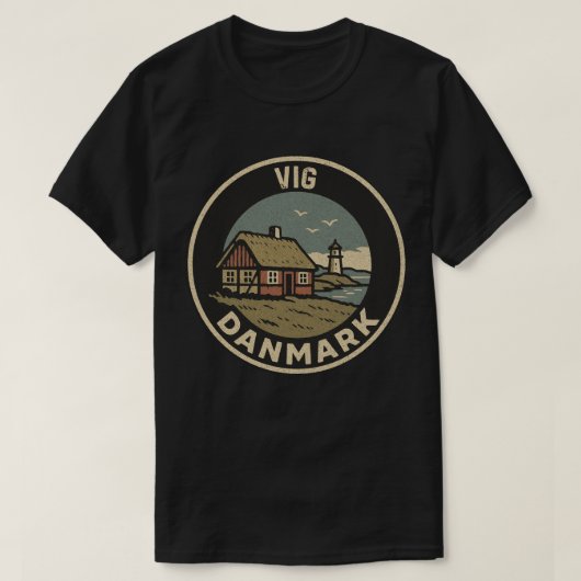 Vig, デンマーク Danmark Tシャツ (デザイン正面)