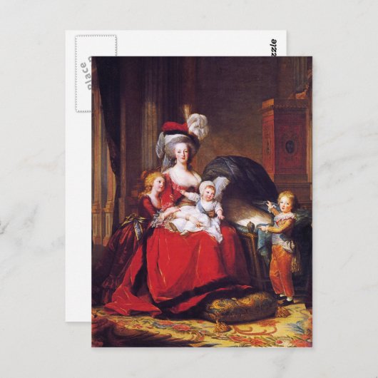 Vigee-Lebrun – マリー・アントワネットとその子たち ポストカード (正面/裏面)