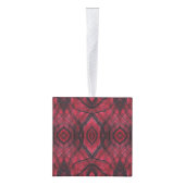 Vigilance Red Abstract Watercolor Art キューブオーナメント (右)