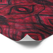 Vigilance Red Abstract Watercolor Art ポスター (角)