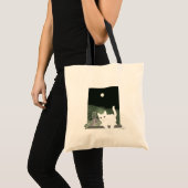 Vigne, Clair de Lune et Chat Blanc (White Cat)バッグ トートバッグ (正面(商品))