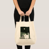 Vigne, Clair de Lune et Chat Blanc (White Cat)バッグ トートバッグ (正面(商品))