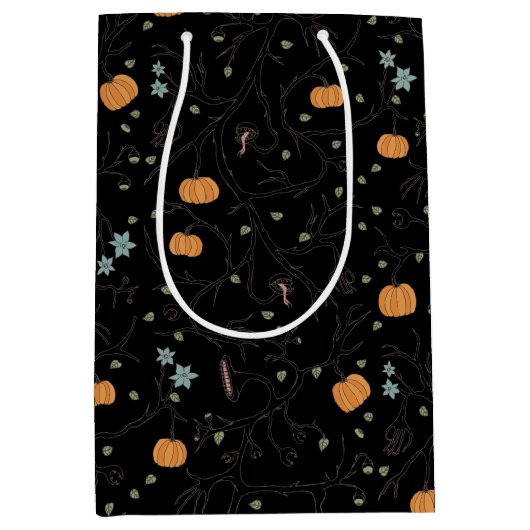 Vigne effrayante pour Halloween ミディアムペーパーバッグ (正面)