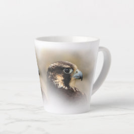 Vignettedプロフィールのペレグリン《鳥》ハヤブサ カフェラテマグ