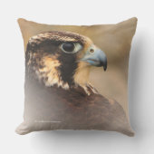 Vignettedプロフィールのペレグリン《鳥》ハヤブサ クッション (正面)