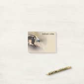 Vignettedプロフィールのペレグリン《鳥》ハヤブサ ポストイット (デスク上)