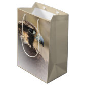 Vignettedプロフィールのペレグリン《鳥》ハヤブサ ミディアムペーパーバッグ (裏面アングル)