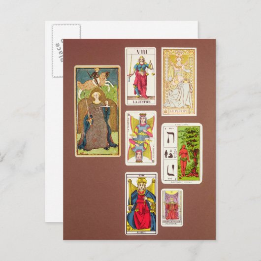 VIII正義、7つの占いカード ポストカード (正面/裏面)