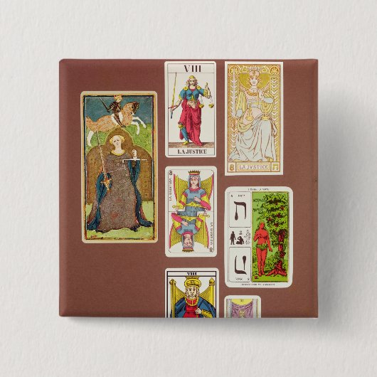 VIII正義、7つの占いカード 缶バッジ (正面)