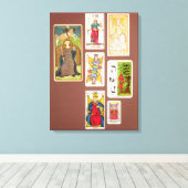 VIII Justice、7枚のタロット キャンバスプリント (インサイチュ (ウッドフロア))