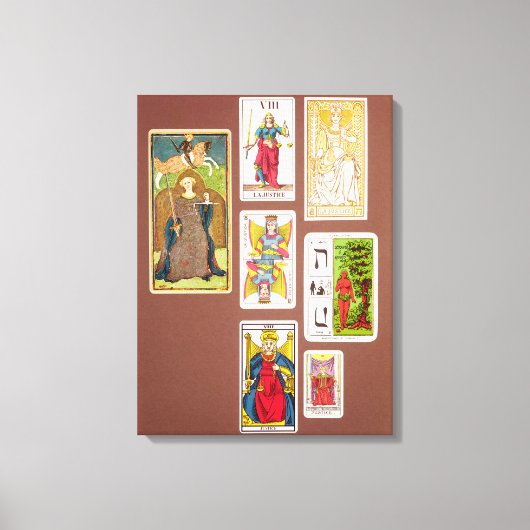 VIII Justice、7枚のタロット キャンバスプリント (正面)
