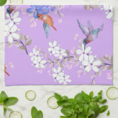viintage birds purple botanical wallpaper キッチンタオル (折り畳み)