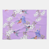viintage birds purple botanical wallpaper キッチンタオル (横)