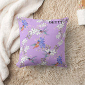 viintage birds purple botanical wallpaper クッション (ブランケット)