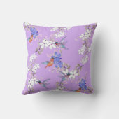 viintage birds purple botanical wallpaper クッション (裏面)