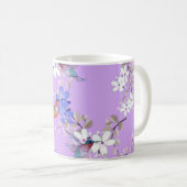 viintage birds purple botanical wallpaper コーヒーマグカップ (正面右)