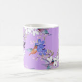 viintage birds purple botanical wallpaper コーヒーマグカップ (中央)