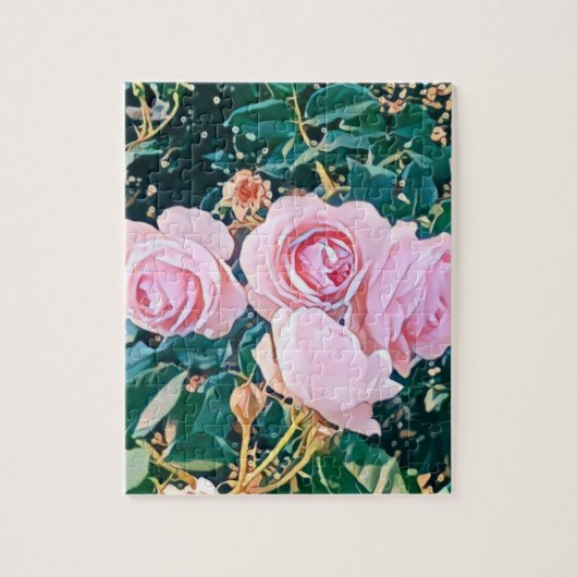 viintage birds purple botanical wallpaper ジグソーパズル (縦)