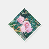 viintage birds purple botanical wallpaper スタンダードカクテルナプキン (角)