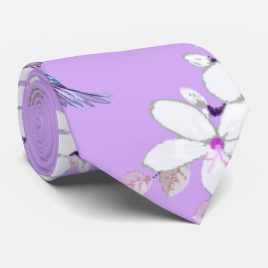 viintage birds purple botanical wallpaper ネクタイ (ロール)