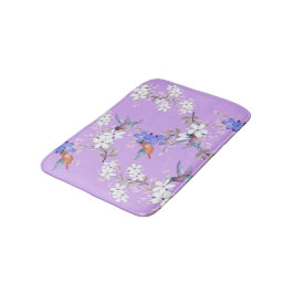 viintage birds purple botanical wallpaper バスマット